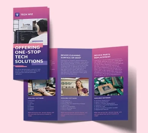 Marketing & Advertising Materials Trifold Brochures / Leaflets (Min 100)